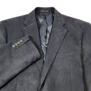 Chaps Men's Size 40R Suede Blazer Sport Coat Suit Jacket Black Polyester